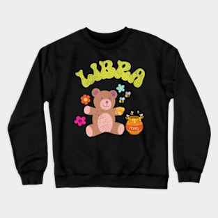 Vintage Libra Teddy Bear Zodiac Sign Astrology Birthday Crewneck Sweatshirt